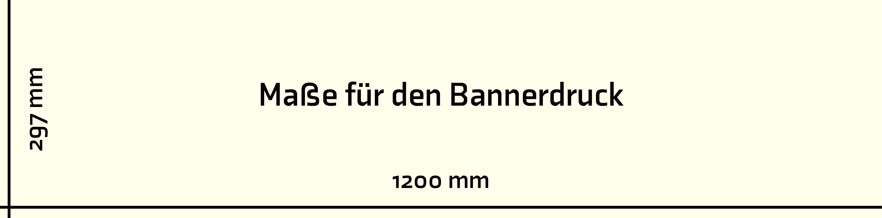 Skizze mit Bemassung für den Bannerdruck